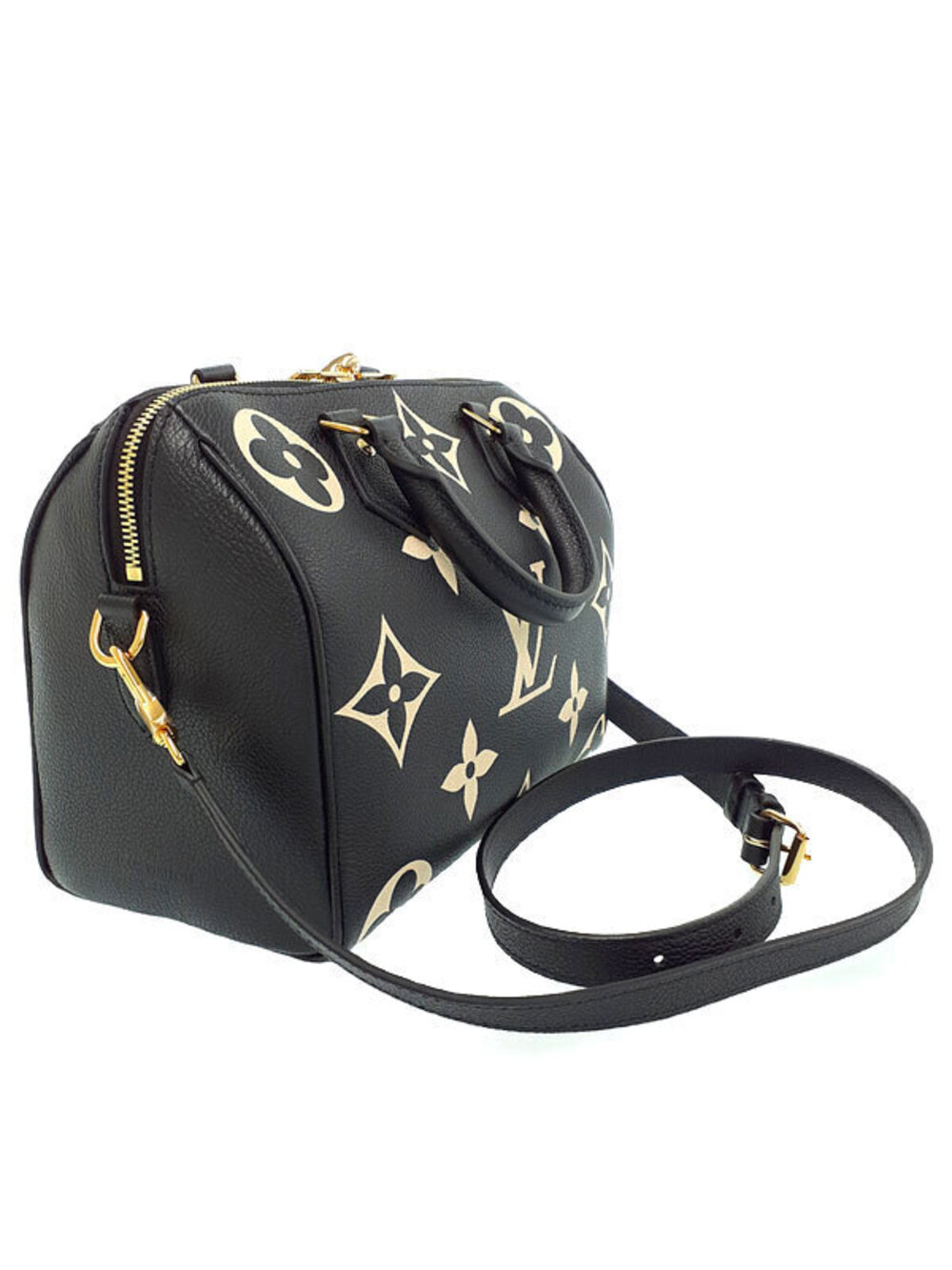 Louis Vuitton Speedy Bandouliere Empreinte Monogram Bag Bicolor Brown
